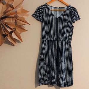 Black, White, And Yellow Stripes Dress